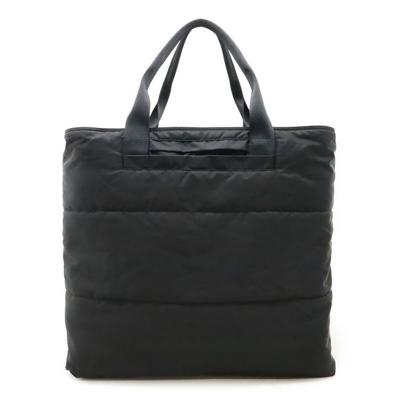 Prada Tote Large Tote Shoulder Bag Nylon Leather NERO Black Black Silver - Picture 1 of 9